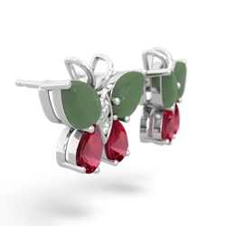 Jade Butterfly 14K White Gold earrings E2215