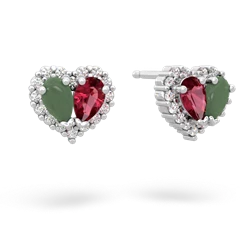 Jade Halo 14K White Gold earrings E7008