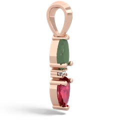 Jade Bowtie Drop 14K Rose Gold pendant P0865