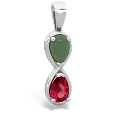 Jade Infinity 14K White Gold pendant P5050