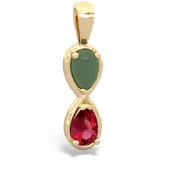 Jade Infinity 14K Yellow Gold pendant P5050