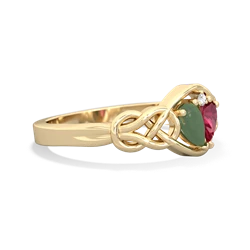 Jade Celtic Love Knot 14K Yellow Gold ring R5420