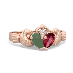 Jade 'Our Heart' Claddagh 14K Rose Gold ring R2388