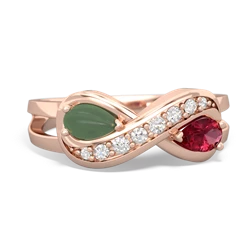 Jade Diamond Infinity 14K Rose Gold ring R5390