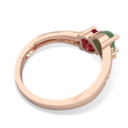 Jade Snuggling Hearts 14K Rose Gold ring R2178