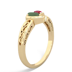 Jade Filligree 'One Heart' 14K Yellow Gold ring R5070