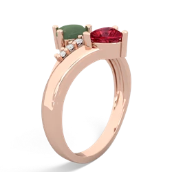 Jade Heart To Heart 14K Rose Gold ring R2064