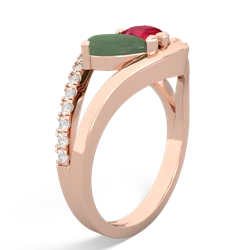 Jade Nestled Heart Keepsake 14K Rose Gold ring R5650