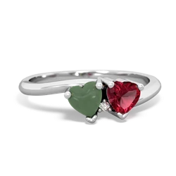 Jade Sweethearts 14K White Gold ring R5260