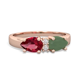 Jade Pear Bowtie 14K Rose Gold ring R0865