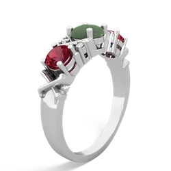 Jade Hugs And Kisses 14K White Gold ring R5016