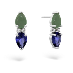 Jade Bowtie Drop 14K White Gold earrings E0865