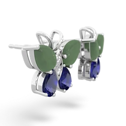 Jade Butterfly 14K White Gold earrings E2215