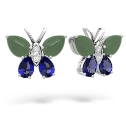 Jade Butterfly 14K White Gold earrings E2215