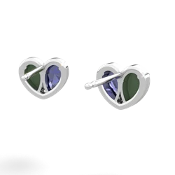 Jade 'Our Heart' 14K White Gold earrings E5072