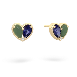 Jade 'Our Heart' 14K Yellow Gold earrings E5072