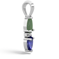 Jade Bowtie Drop 14K White Gold pendant P0865