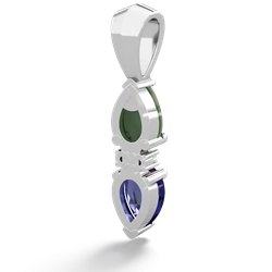 Jade Bowtie Drop 14K White Gold pendant P0865