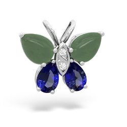 Jade Butterfly 14K White Gold pendant P2215