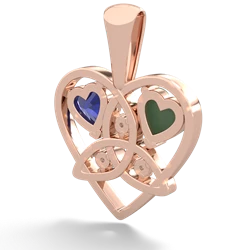 Jade Celtic Trinity Heart 14K Rose Gold pendant P5331