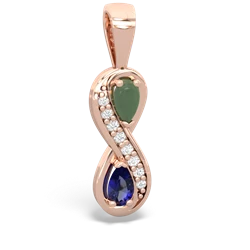 Jade Diamond Infinity 14K Rose Gold pendant P5390