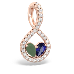 Jade Pave Twist 'One Heart' 14K Rose Gold pendant P5360