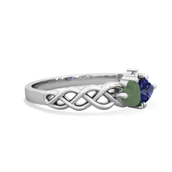 Jade Heart To Heart Braid 14K White Gold ring R5870