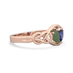 Jade Celtic Love Knot 14K Rose Gold ring R5420