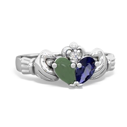 Jade 'Our Heart' Claddagh 14K White Gold ring R2388