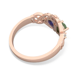 Jade 'One Heart' Celtic Knot Claddagh 14K Rose Gold ring R5322