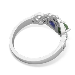 Jade 'One Heart' Celtic Knot Claddagh 14K White Gold ring R5322