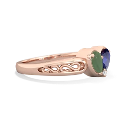 Jade Filligree 'One Heart' 14K Rose Gold ring R5070