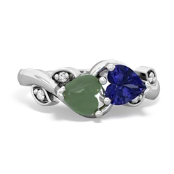 Jade Floral Elegance 14K White Gold ring R5790