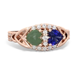 Jade Sparkling Celtic Knot 14K Rose Gold ring R2645