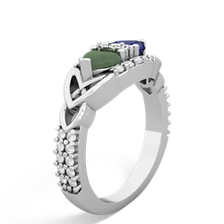 Jade Sparkling Celtic Knot 14K White Gold ring R2645