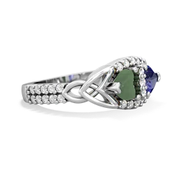 Jade Sparkling Celtic Knot 14K White Gold ring R2645