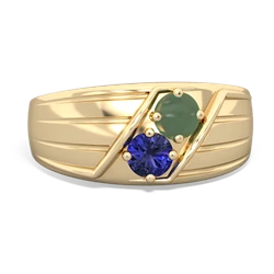 Jade Men's Streamline 14K Yellow Gold ring R0460