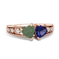 Jade Heart To Heart 14K Rose Gold ring R3342