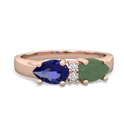 Jade Pear Bowtie 14K Rose Gold ring R0865