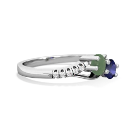 Jade Infinity Pave Two Stone 14K White Gold ring R5285