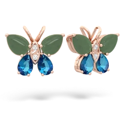 Jade Butterfly 14K Rose Gold earrings E2215