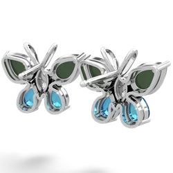 Jade Butterfly 14K White Gold earrings E2215