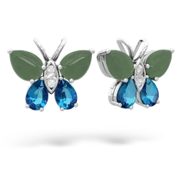 Jade Butterfly 14K White Gold earrings E2215