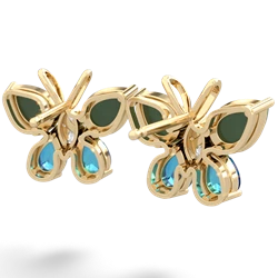 Jade Butterfly 14K Yellow Gold earrings E2215