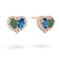 Jade Halo 14K Rose Gold earrings E7008