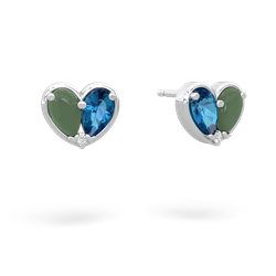 Jade 'Our Heart' 14K White Gold earrings E5072