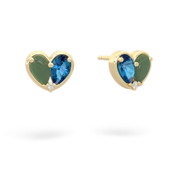 Jade 'Our Heart' 14K Yellow Gold earrings E5072