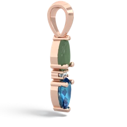 Jade Bowtie Drop 14K Rose Gold pendant P0865