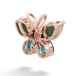 Jade Butterfly 14K Rose Gold pendant P2215