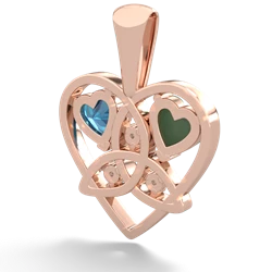 Jade Celtic Trinity Heart 14K Rose Gold pendant P5331